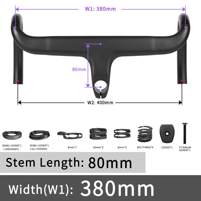 Full Internal Cable Routing Road Bicycle Handlebar Carbon Integrated Handlebar