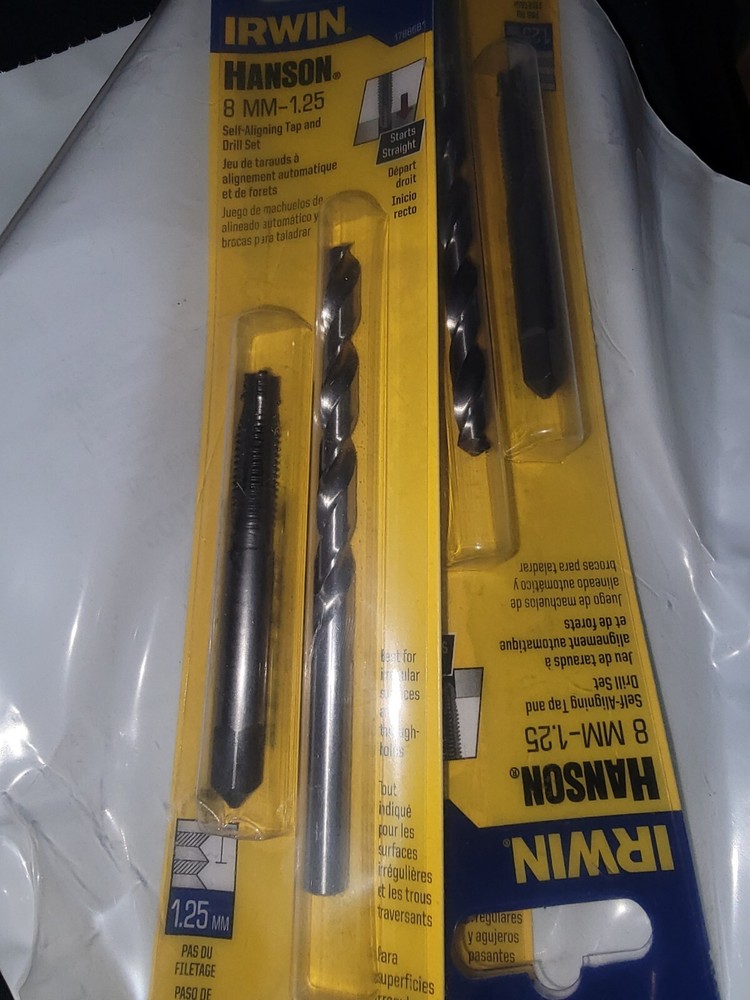 Irwin Hanson 8mm - 1.25mm Thread Pitch Plug Tap And Drill Set Tool