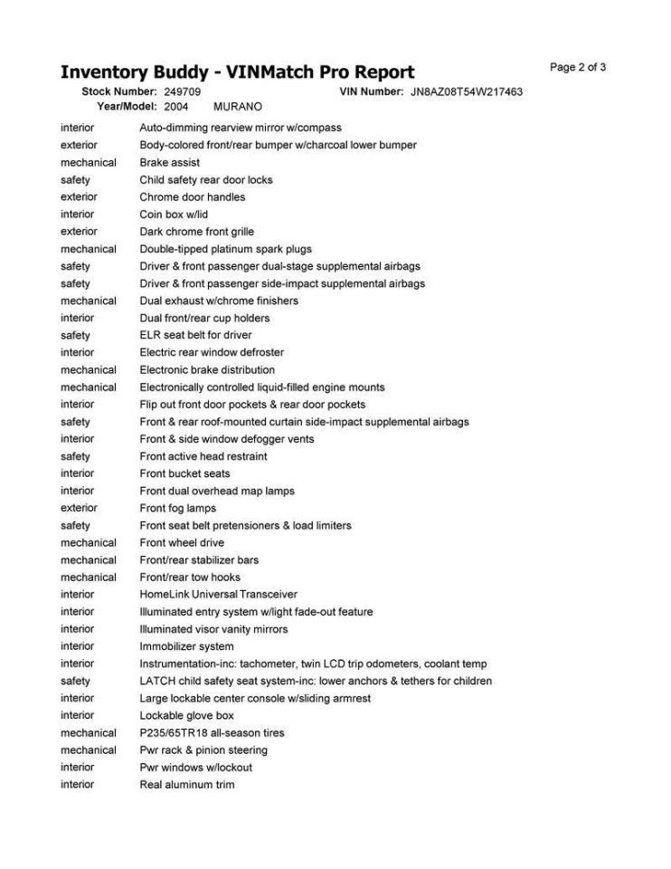 MURANO 2004 Fuse Box Cabin 6754