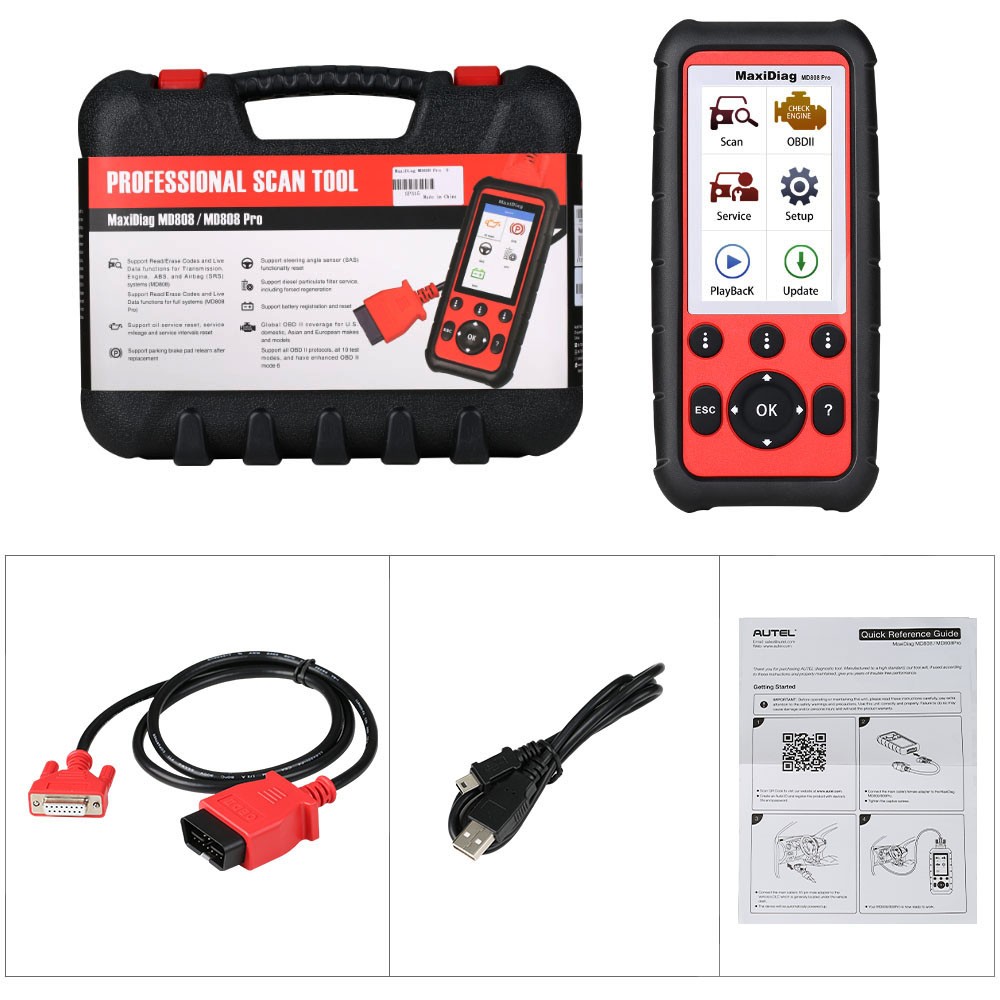 Autel MaxiDiag MD808 Pro All System Scanner OBD2 Code Reader EPB/SAS/BMS/DPF/SRS
