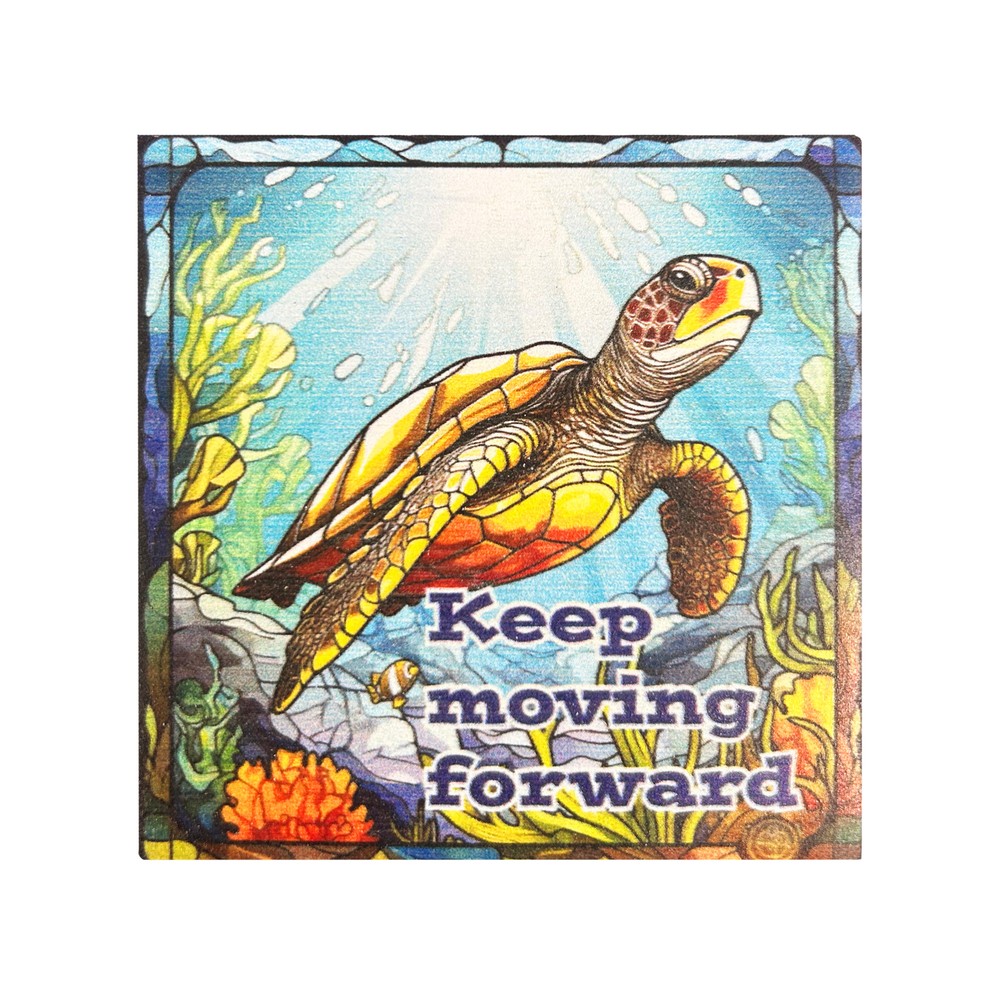 JennyGems Keep Moving Forward Fridge Magnets, Turtle Decor, Refrigerator Magnet