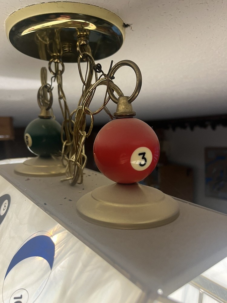 Vintage Stained glass Pool table Light