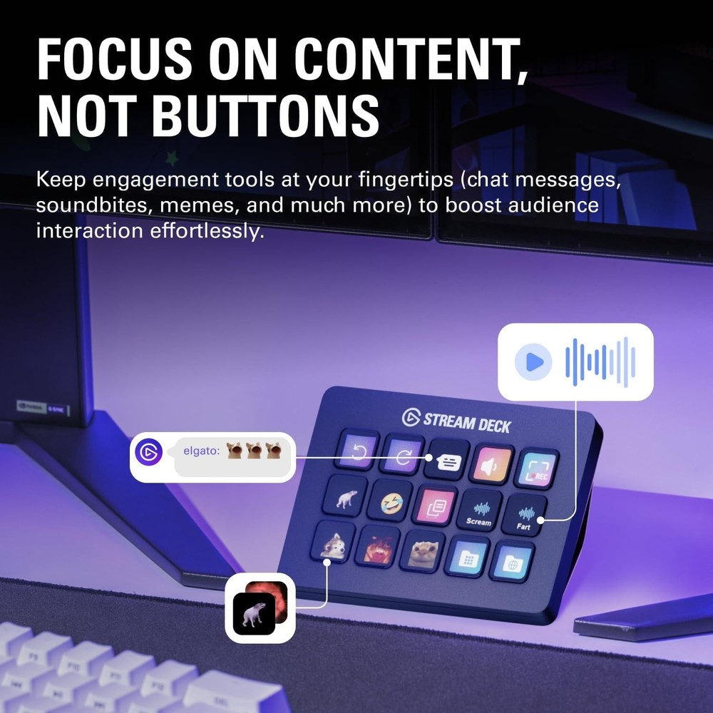 Compact Stream Deck MK.2: 15 Customizable Keys for Enhanced Streaming Experience