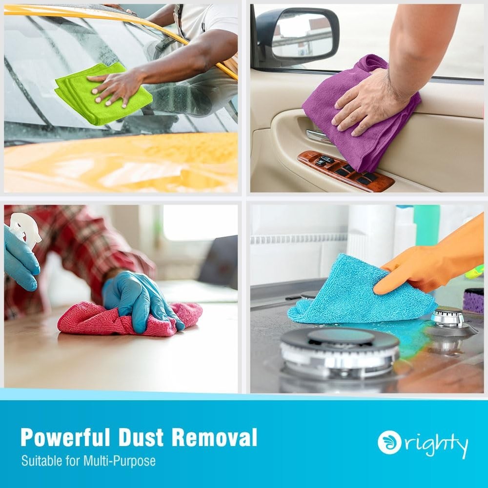 Orighty Microfiber Cleaning Cloth Pack of 12, Multicolor
