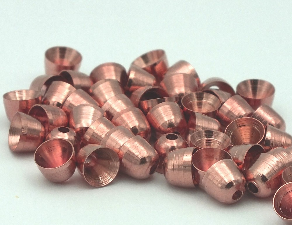 200 Assorted Brass Cone Beads for Fly Tying w/case - 7/32" 6mm MAT276
