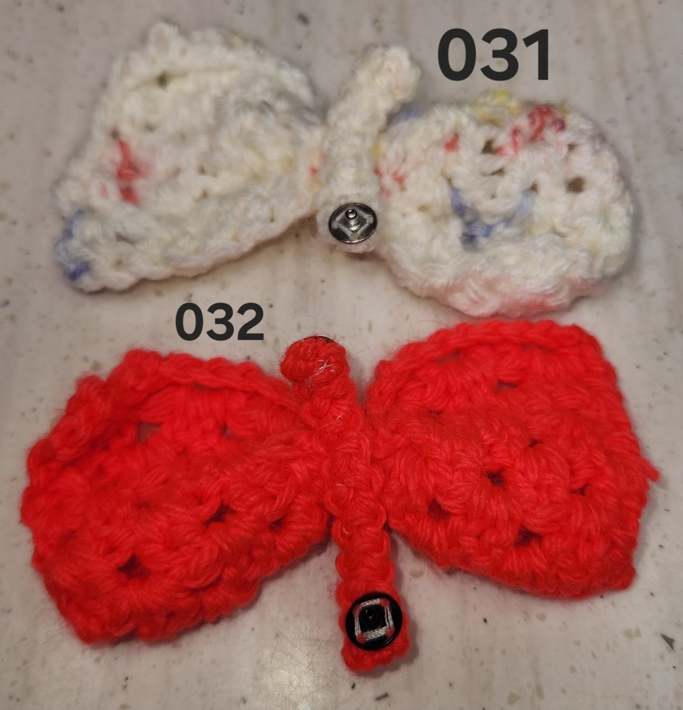 Crochet Medium Pet Bow with Snaps