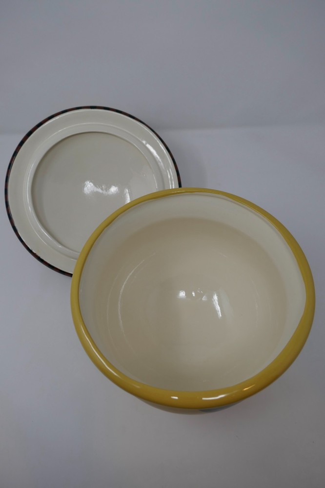 Droll Designs Tomato & Egg Plant Small Covered Pot RARE