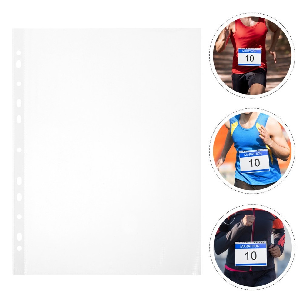 100 Pcs Bib Display for Runners Binder Sleeve Marathon Organizer