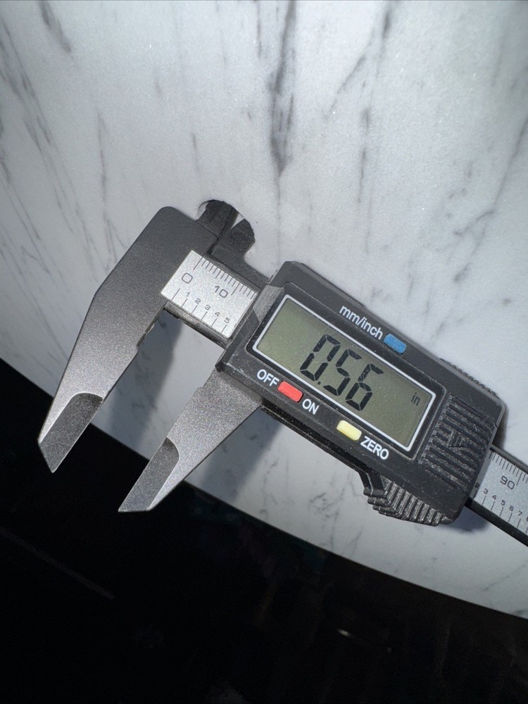 Vintage Solid Replacement 18” Marble Table Top (Italy) White & Gray Veining