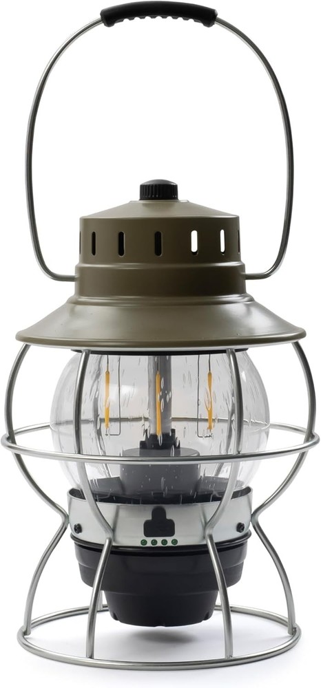 Vintage LED Camping Lantern - Olive Drab