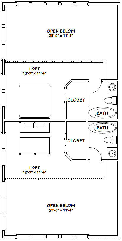 44x48 Duplex with RV Garage - PDF FloorPlan - 1,691 sqft - Model 4G