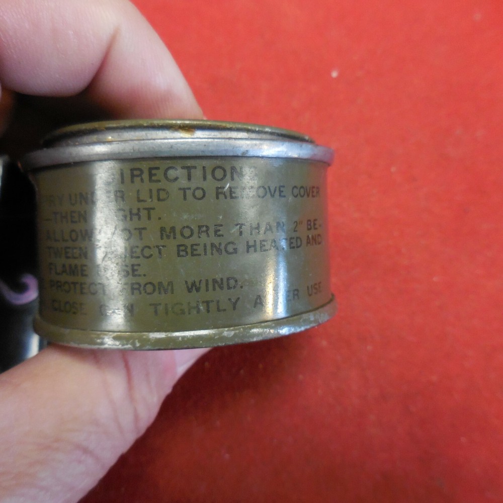WW2 WOOD ALCOHOL FUEL-TABLET RATION HEATING CAN
