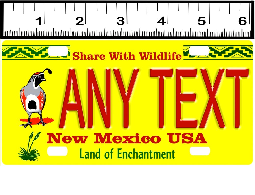 CUSTOM PERSONALIZED ALUMINUM BICYCLE STATE LICENSE PLATE-NEW MEXICO WILDLIFE