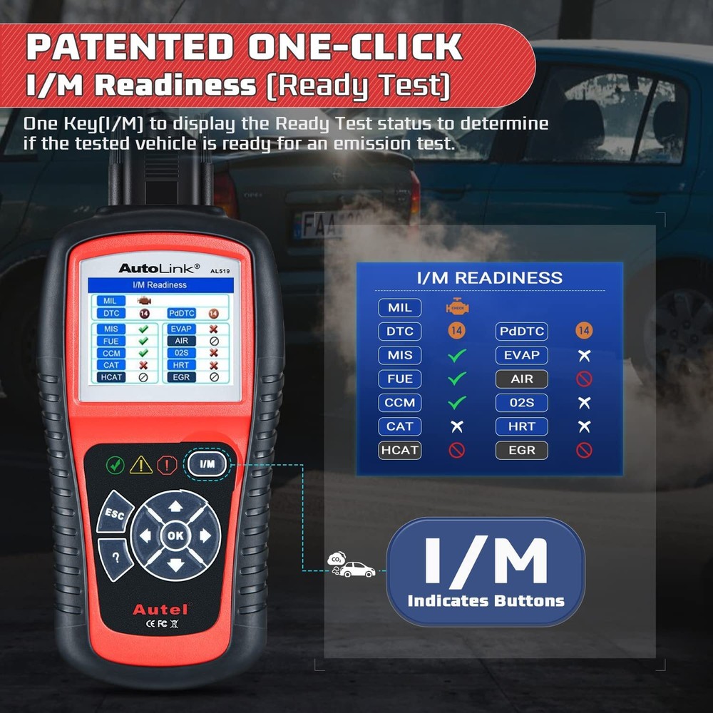 Autel AutoLink AL519 OBD2 Scanner Enhanced Mode 6 Check Engine Code Reader DTC