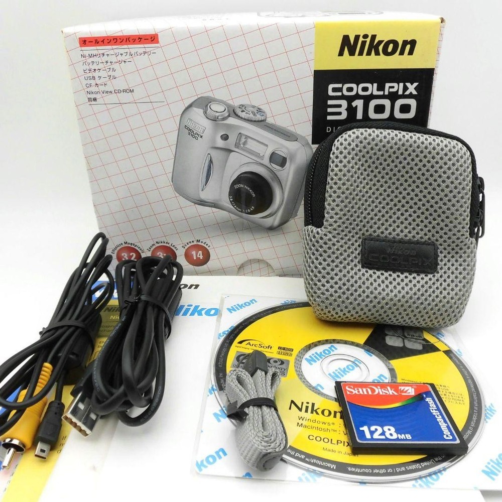 Nikon COOLPIX 3100 Compact Digital Camera Silver Tested with Accessories