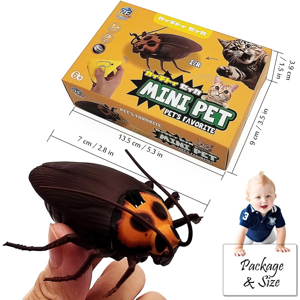 Mini RC Cockroach Toy Remote Control Roach Insect Realistic Simulation Electr