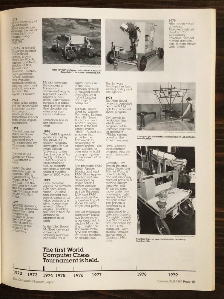 The Computer Museum Report - Summer/Fall 1987 - Volume 20