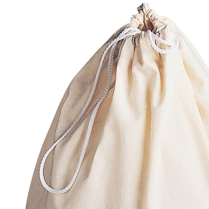 Cotton Laundry Bag, Large, 100% Cotton, Drawstring Top with Cord Lock, Machine W