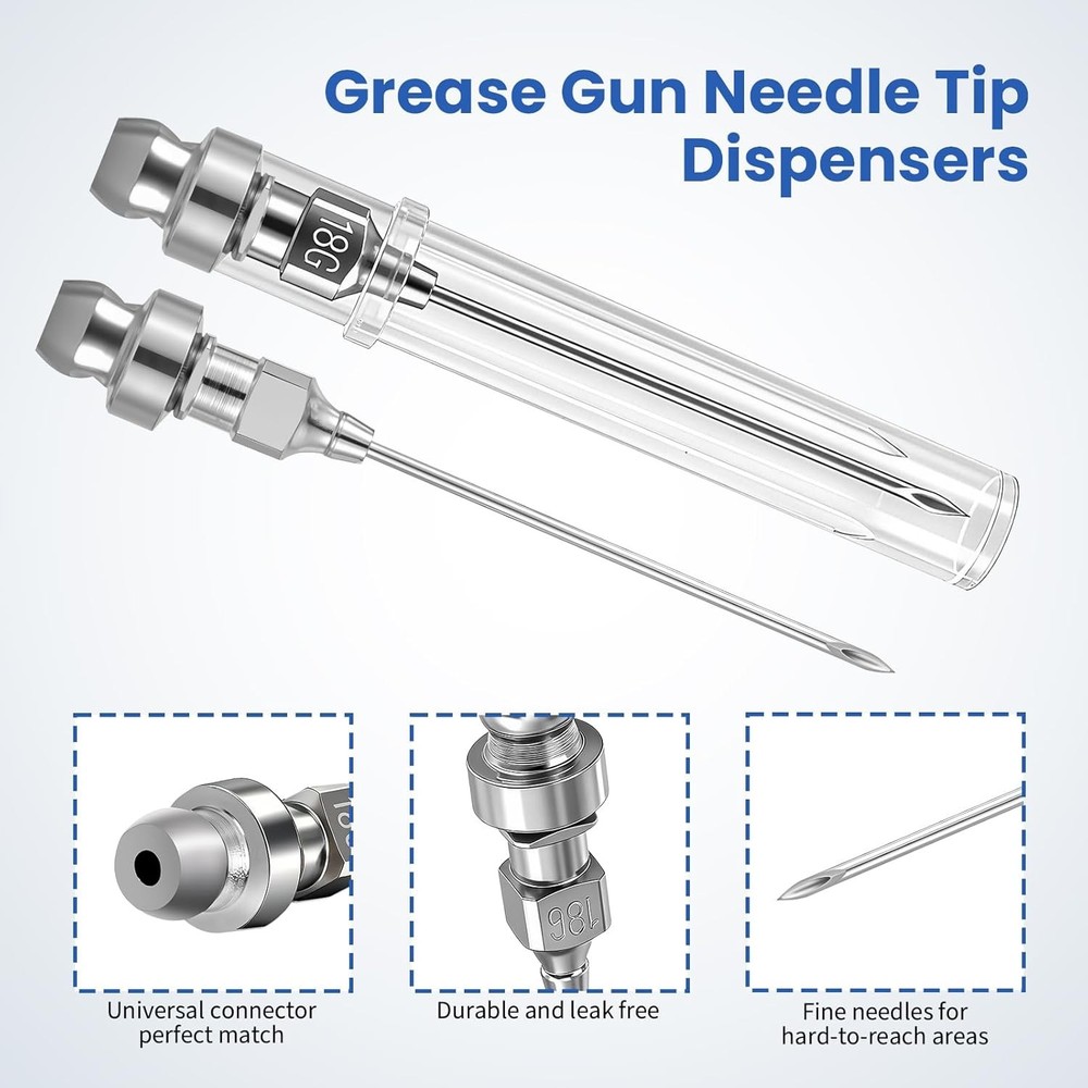 7Pcs Needle Tips Elbow Adapter Dispenser Rubber Nozzle Grease Gun Accessory Kit