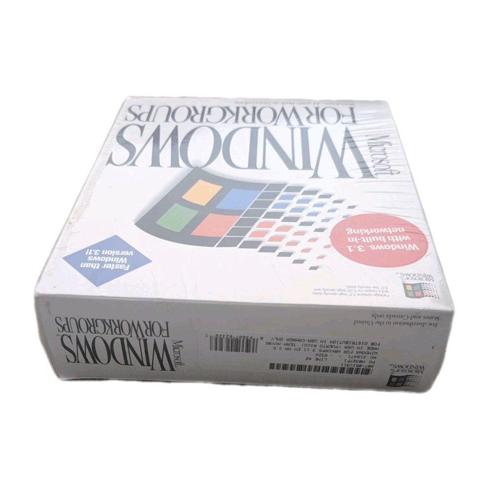 📦 Microsoft Windows for Workgroups 3.1 – Factory Sealed – Mint Condition
