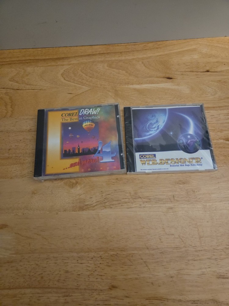 SEALED CorelDRAW! & Corel Web Designer CD-ROM Bundle – Vintage 90s Graphics...
