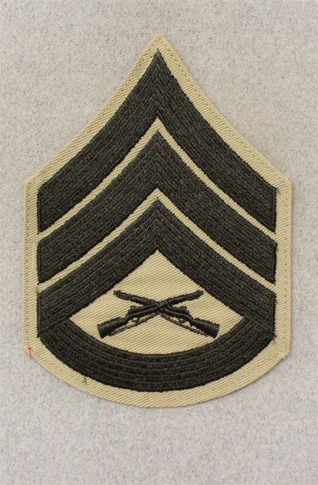 USMC Marine Rank Chevron 855: Staff Sergeant, single - khaki