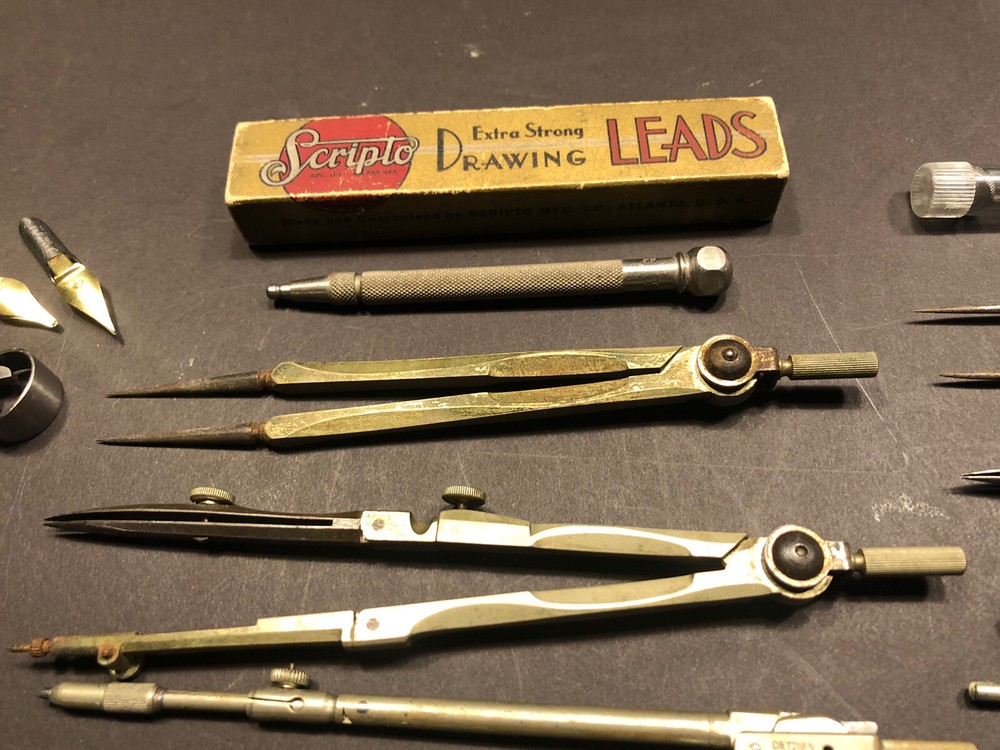Lot of vintage drafting tools