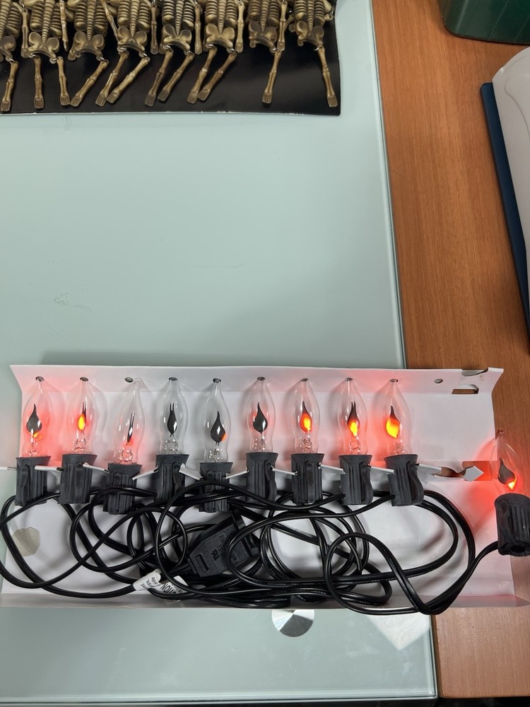 Halloween Light Set Bundle Skeleton Pumpkin Flicker Candle Lights Tested Working