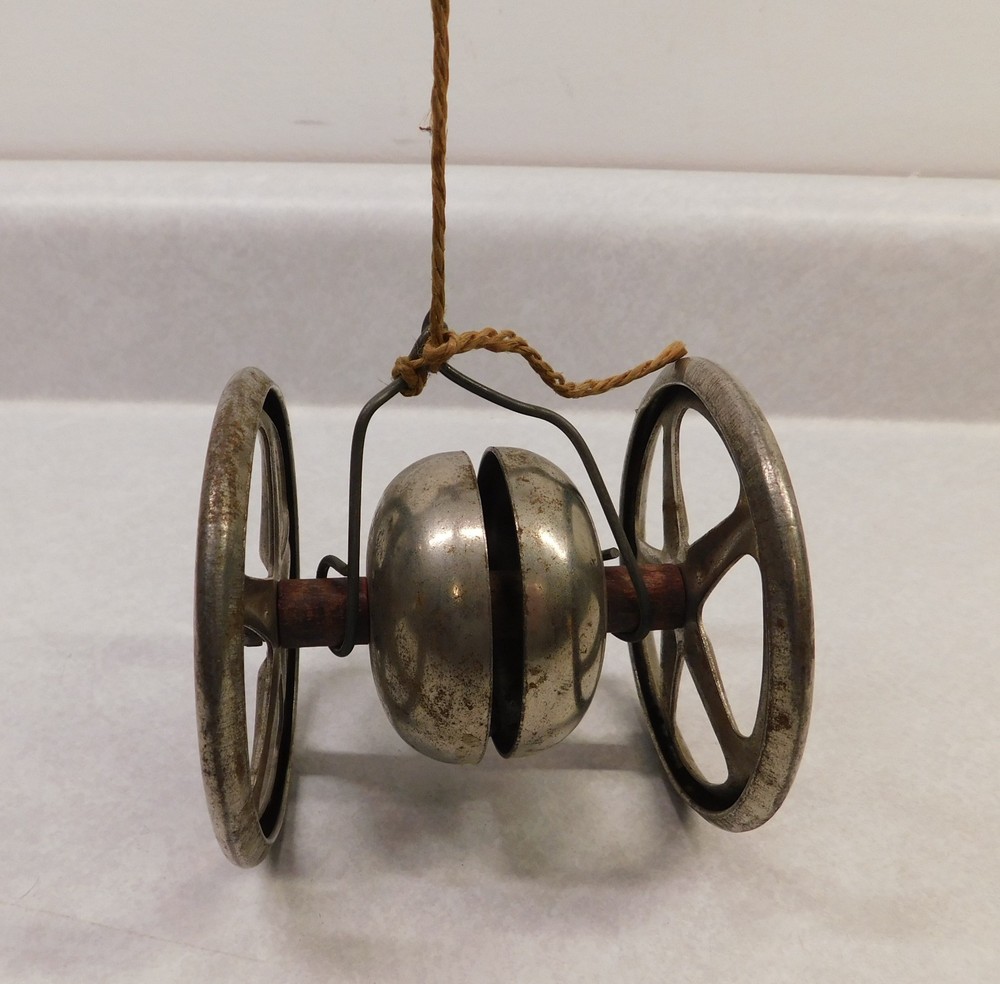 Vintage Steel Pull Toy, Wheels, Bell Ringing