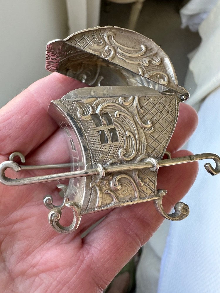 Vintage Silver Palanquin Curio Box