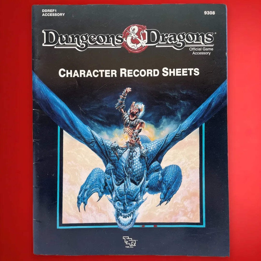 Character Record Sheets DDREF1 9308 Dungeons & Dragons