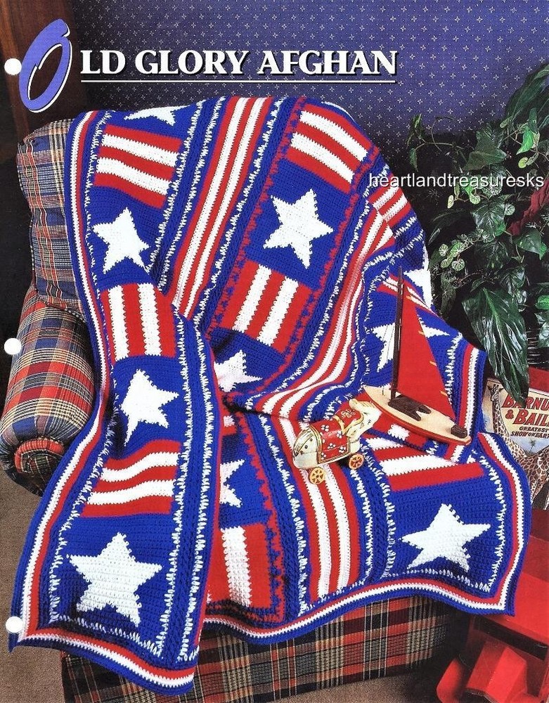 Old Glory Afghan   Annie's Attic Crochet Afghan Pattern Leaflet
