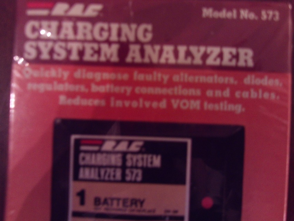 R.A.C. Charging System Analyzer Model #573 Battery Alternators, Diodes,Regulator