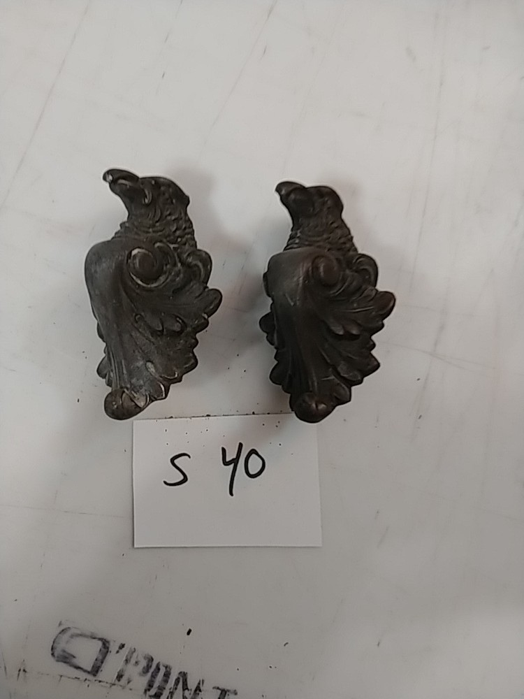 ANSONIA IRON CASE MANTLE CLOCK ORNATE EAGLE HEADS