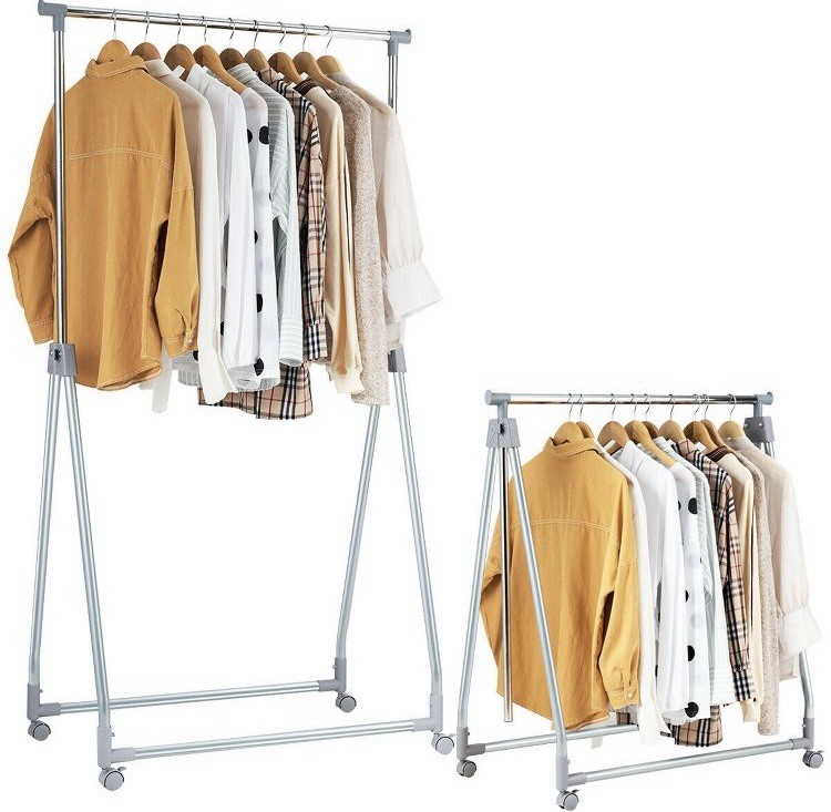 Extendable Garment Rack, Heavy Duty Foldable Clothes Rack with Adjustable Han...