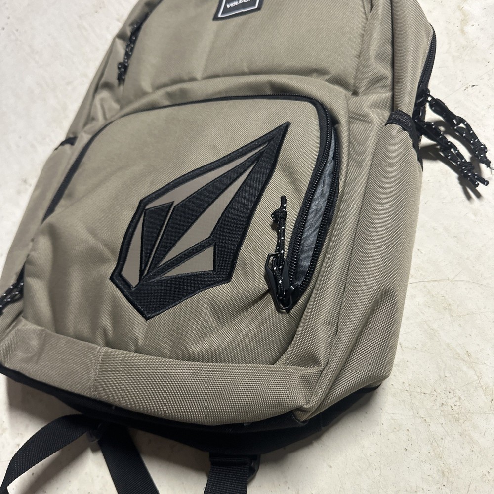 VOLCOM Dark Khaki Variable Back Pack School Bag Hiking Carry Brown BACKPACK