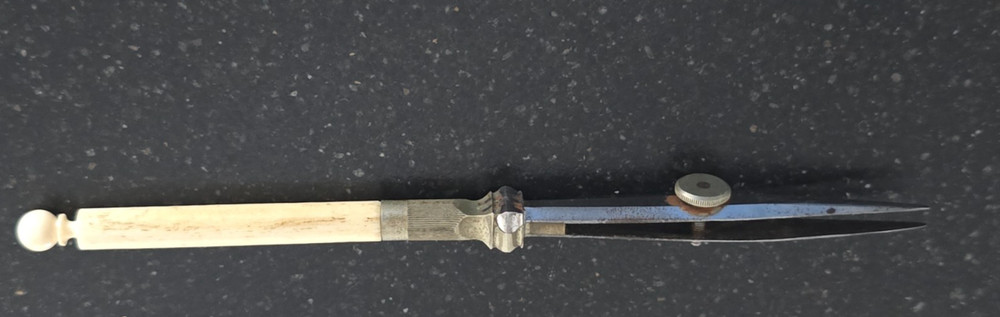 Antique 19th-C Bone Handle Draftsman's Lettering Pen, No Makers Mark