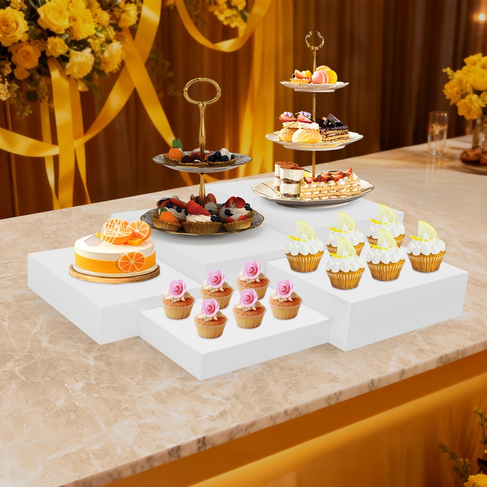 5pcs Acrylic Cupcake Display Stand Multi-purpose Hollow Bottom Nesting Stand