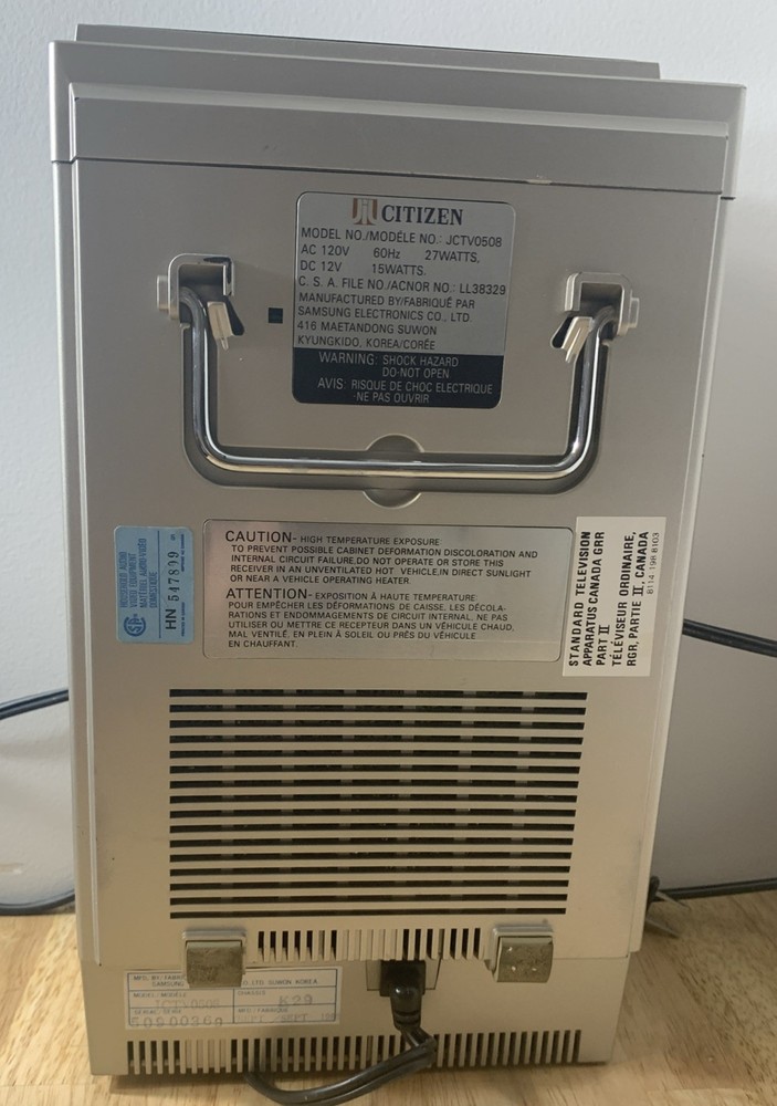 Vintage Citizen Portable Television-see Description