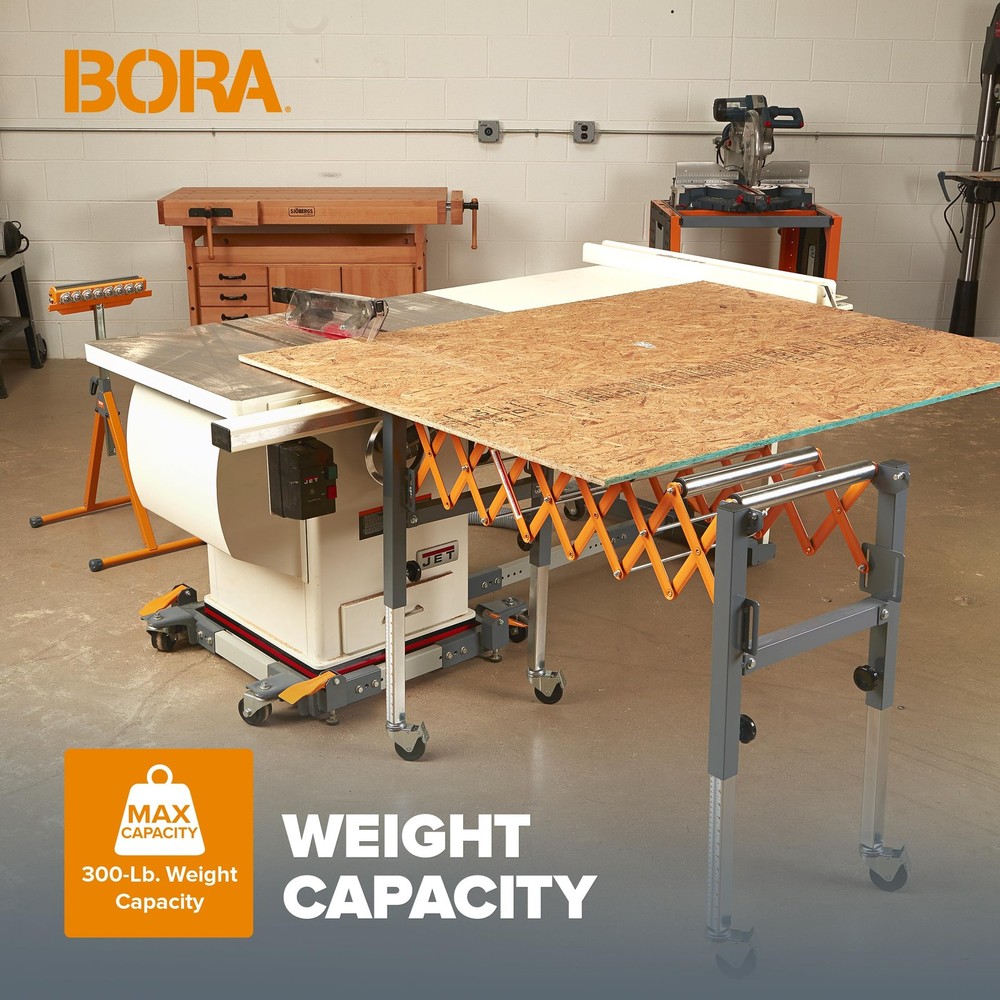 Bora Adjustable Conveyor Rollers Stand Expandable 14 to 50 Inch