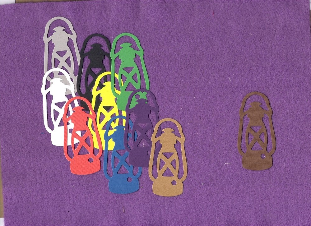 LANTERN die cuts scrapbook cards