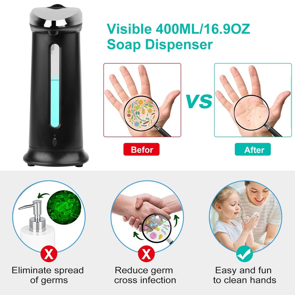 Automatic Soap Dispenser Hands-Free Sensor Touchless Refillable Hand Gel Desktop