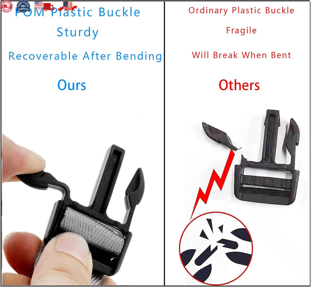 Plastic Buckle Clips for 1 Inch Straps 4 Pack 1" Quick Side Release Buckles for