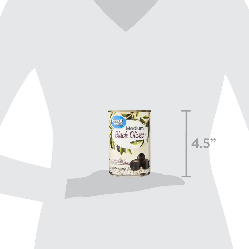 (3 pack) Great Value Medium Pitted Black Olives, 6 oz....