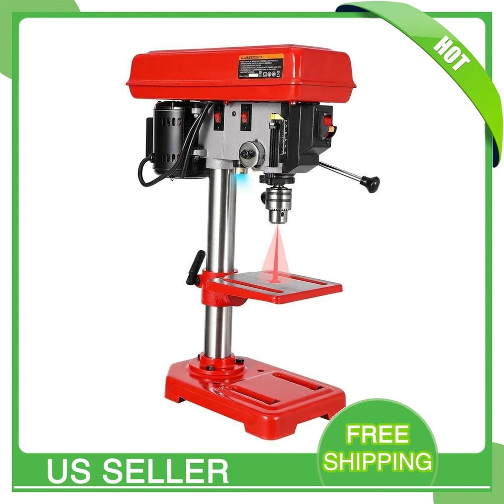 8" Benchtop Drill Press Tabletop Drilling Machine 5 Adjustable Speed w/LED Light