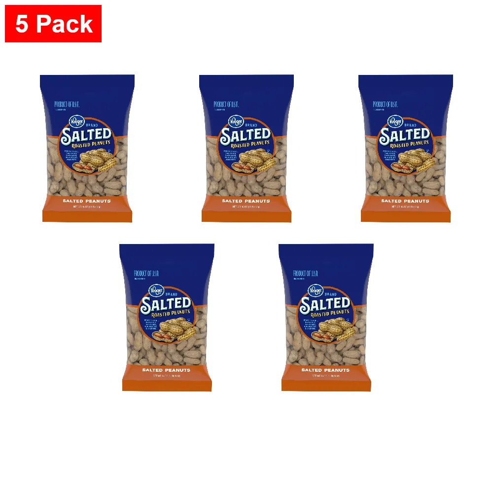 KG Salted Roasted In-Shell Peanuts 16 oz - 5 Pack