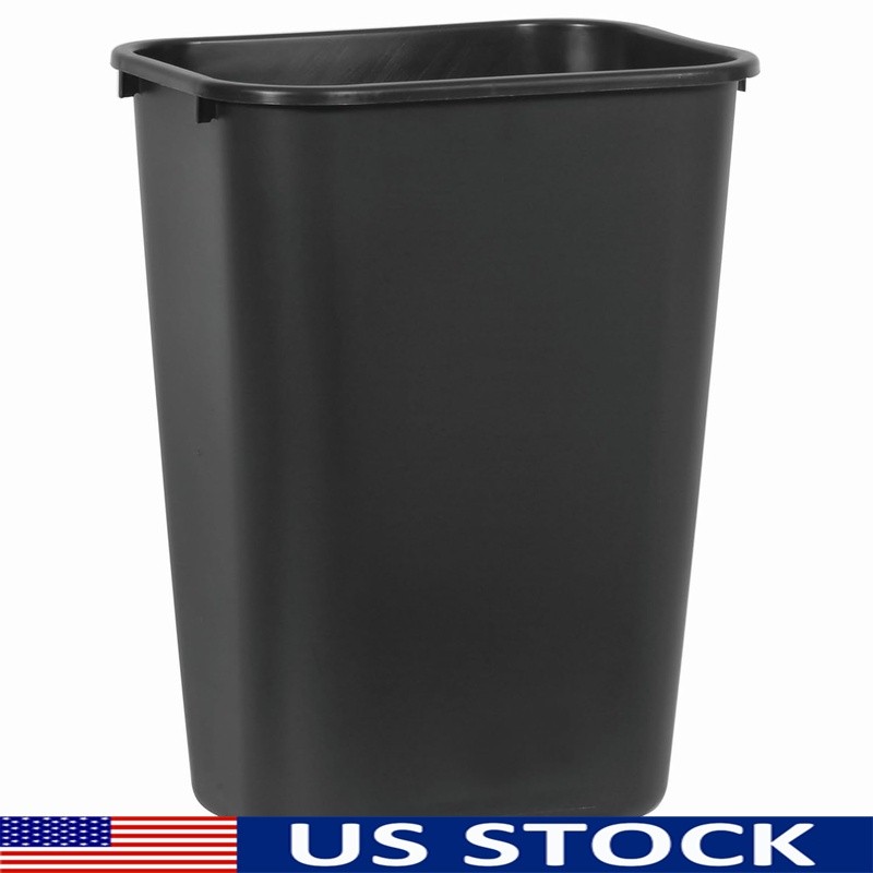 Durable Stackable Open-Top Trash Can Rectangular Design Home Office Bathroom Use