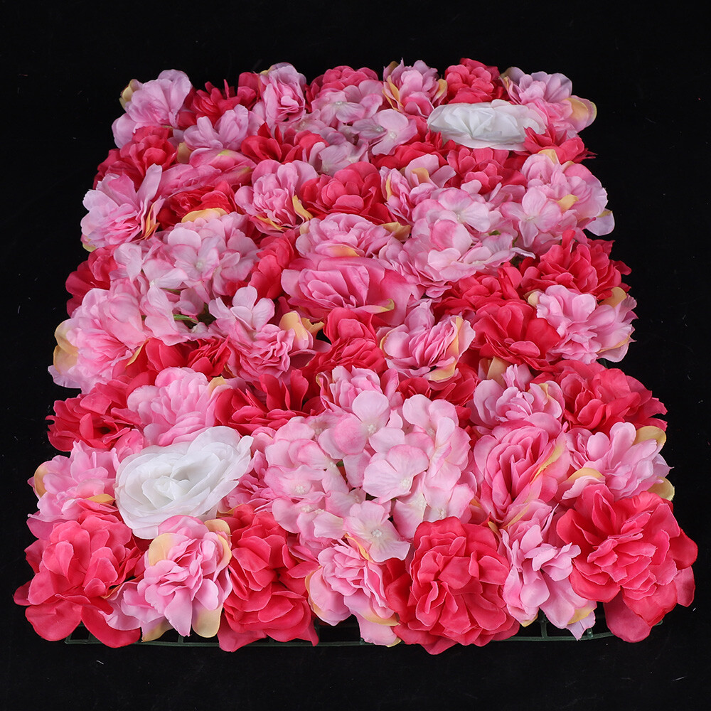 6pcs Artificial Flower Wall Panel Artificial Rose Red Flower Wall Decor 60*40cm