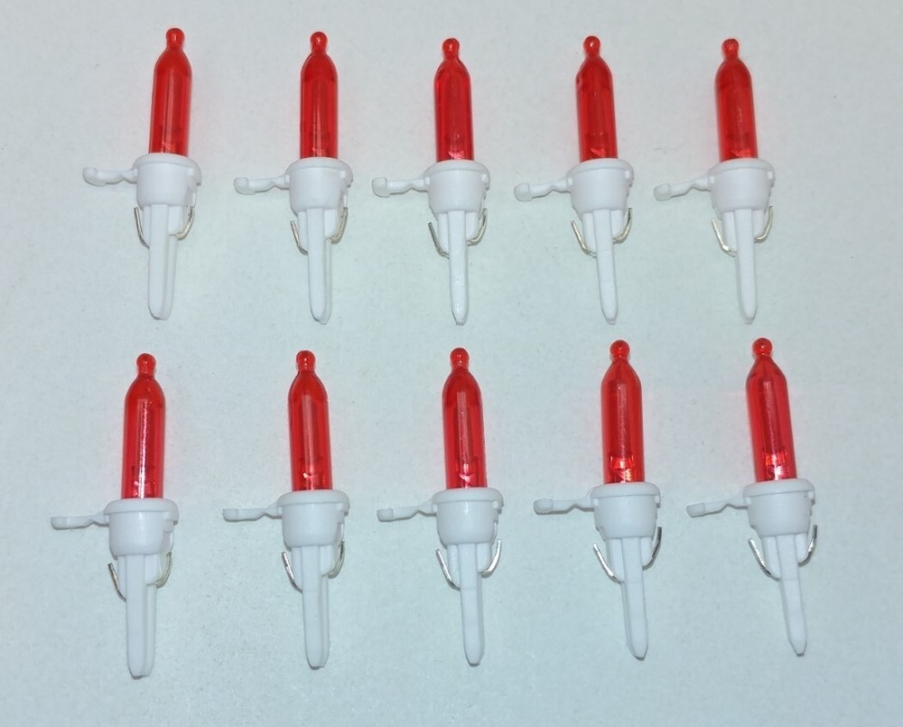 10x 2v LED Red WHITE L1 WB Base Mini Christmas Tree Lights Replacement Bulbs .04