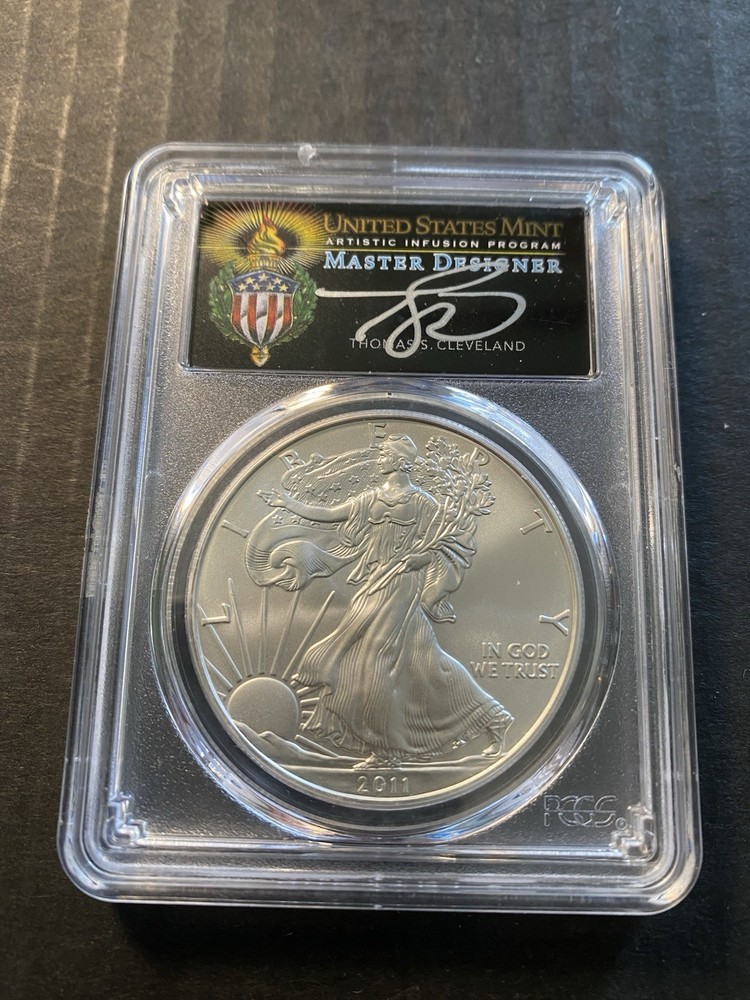 2011-S Silver Eagle PCGS Rare Flame Holder MS70 Population 9 Pieces